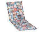 Gardenson Liegenauflage , Blau , Textil , Patchwork , Füllung: Schaumstoff, Fleece,Schaumstoff, Fleece , 58x8x191 cm , bügelfrei, formstabil, für den Außenbereich geeignet, wetterfest, mittels Bändern zu befestigen, mittels Gurtband zu befestigen , Gartenmöbel, Gartenpolster & Auflagen, Liegenauflagen