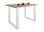 VCM Holz Schreibtisch H. 76 x B. 110 x T. 80 cm Computertisch schlicht Füße aus hochwertigem Metall Arbeitstisch Büromöbel - Lona U
