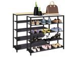 VCM Schuhregal Maße ca. H. 87 x B. 90 x T. 30 cm Schuhablage im Industrie Style Design Regal mit 4 Fächern - Taliro