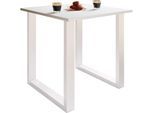 VCM Holz Schreibtisch H. 76 x B. 80 x T. 80 cm Computertisch schlicht Füße aus hochwertigem Metall Arbeitstisch Büromöbel - Lona U