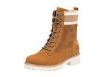 Schnürstiefelette REMONTE "Remonte Stiefelette Veloursleder", Damen, Gr. 39, braun (braun, beige), Veloursleder, Schuhe Schnürstiefelette