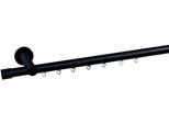 Gardinenstange INDEKO "Consul", schwarz, L:300cm Ø:20mm, Aluminium, Gardinenstangen, Gardinenstange, Innenlauf Komplett-Set inkl. Gleitern und Montagematerial