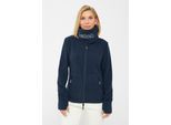 Fleecejacke BENCH. "FUNNEL", Damen, Gr. 46, blau (navy), Fleece, Obermaterial: 100% Polyester, Glanzfaden, unifarben, schmal normal, Jacken Fleecejacke, mit Glitzerstickerei