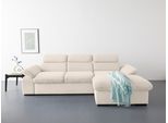 COTTA Ecksofa "Lola L-Form mit Kopfteilfunktion & Hocker" wahlweise mit Bettfunktion, Bettkasten & Armteilverstellung