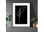 queence Bild »Julian« Kunst Modern Papageien Schwarz-Weiss Vogelbilder Vögel 1 Stk. tlg. HD Premium Poster-Druck inkl. Holzrahmen