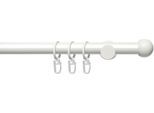 Gardinenstange LIEDECO "Fertigstilgarnitur 20 mm Power Kugel" Gr. 4, weiss (weiß), L:240cm Ø:20mm, Eisen, Gardinenstangen, Gardinenstange, Gardinenstange Komplett