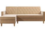 CosmoLiving by Cosmopolitan Ecksofa "Liberty, L-Form," mit Schlafffunktion, Recamiere beidseitig montierbar, Sitzhöhe 43 cm