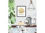 queence Bild »Estrupi« Essen Kunst Lebensmittel Obst Obst Bilder Schriftzug 1 Stk. tlg. gerahmt