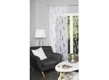 Gardine HOME WOHNIDEEN "PAOLO", grau (stein), B:140cm H:245cm, Voile, Obermaterial: 100% Polyester, Gardinen, Gardine, halbtransparent