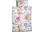 Bettwäsche CASATEX "Florina", bunt (multicolor), B/L: 135cm x 200cm, 1 Stk., 1 Stk., Satin, B/L: 80cm x 80cm, 2 Stk., Satin, Obermaterial: 100% Baumwolle, Bettwäsche, Bettwäsche, farbenfrohes Blütendesign