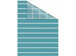 LICHTBLICK ORIGINAL Fensterfolie "Streifen Petrol" 1 Stk. blickdicht strukturiert Klebepunkte selbstklebend, Sichtschutz