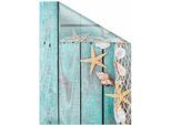 Fensterfolie LICHTBLICK ORIGINAL "Bretter Beach" Gr. 3, blau (petrol), B:100cm L:100cm, PVC, Fensterfolien, Fensterfolie, selbstklebend, Sichtschutz