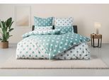 Wendebettwäsche MY HOME "Dots", blau (hellblau), B/L: 135cm x 200cm, 1 Stk., 1 Stk., Polycotton recycelt, B/L: 40cm x 80cm, 2, Polycotton recycelt, Obermaterial: 50% Baumwolle, 50% Polyester, Bettwäsche, Wendebettwäsche, ab Grösse 135x200 cm, aus recyceltem Material, Bettwäsche mit Punkten