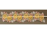 Scheibengardine STICKEREIEN PLAUEN "Blüten" Gr. 1, gelb (weiß, gelb), B:42cm H:14cm, Obermaterial: 100% Polyester, Gardinen, Scheibengardine