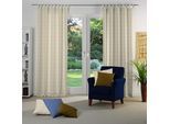 Vorhang WIRTH "Toco-Karo" Gr. 4, beige, B:132cm H:245cm, Chenille, Polyacryl, Gardinen, Vorhang