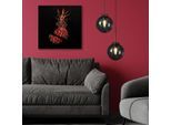Acrylglasbild MY HOME "Ananas - Acrylbilder mit Blattgold veredelt", rot (farbe bild(er): rot), B:100cm H:100cm, Bilder, Acrylglasbild, Rote Farbvariante, Handgearbeitet, Gerahmt, Edel