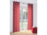 Vorhang WIRTH "FELINO" Gr. 1, rot, B:132cm H:145cm, Jacquard, Baumwolle, Polyester, Gardinen, Vorhang