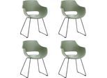 Schalenstuhl MCA FURNITURE "Rockville", grün, B:60cm H:85cm T:54cm, 100% Kunsstoff, Stühle, Schalenstuhl, 4er-Set, Kufe, Kunststoff, Belastbarkeit 120 kg, Sitzhöhe ca. 46 cm