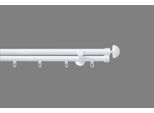 Kombi-Vorhangstange GOOD LIFE "Redondo" Gr. 1, weiss (weiß), L:120cm Ø:20mm, Aluminium, Kunststoff, Metall, Gardinenstangen, Kombi-Vorhangstange