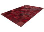 Teppich ARTE ESPINA "Voila 100", rot, B:200cm H:5mm L:290cm, Rindsleder, Teppiche, Teppich, handgenähter Flachflor-Teppich im Patchwork-Design.