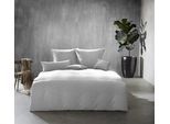 Bettwäsche FLEURESSE "Lech 3089, Flanell", silber (silberfarben), B/L: 200cm x 210cm, 1 Stk., 2 Stk., Flanell, B/L: 65cm x 100cm, 3 Stk., Flanell, Obermaterial: 100% Baumwolle, Bettwäsche, Bettwäsche