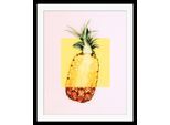 queence Bild »Marcelino« Ananas Figuren Foto Kunst Obst Obst Bilder HD Premium Poster-Druck inkl. Holzrahmen