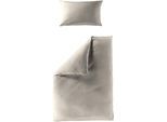 Bettwäsche BIERBAUM "4129", grau (taupe), B/L: 155cm x 220cm, 1 Stk., 1 Stk., Musselin, B/L: 40cm x 80cm, 2 Stk., Musselin, Obermaterial: 100% Baumwolle, Bettwäsche, Bettwäsche, Musselin, 100 % Baumwolle, pflegeleicht, bügelfrei