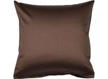 Kissenbezug JANINE "Colors Mako Satin", braun (schoko), B:80cm L:80cm, Mako-Satin, Mako-Satin, Kissenbezüge, Kissenbezug, mit Reissverschluss, uni Kissenhülle, feinfädig, 100% Baumwolle