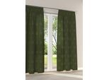 Vorhang STICKEREIEN PLAUEN "Hirsch" Gr. 3, grün (dunkelgrün, grün), B:130cm H:175cm, Polyester, Viskose, Gardinen, Vorhang