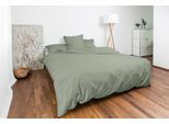 Bettbezug NOBILIUM "Lino, 55% Baumwolle 45% Leinen", grün (salbei), B:200cm L:210cm, Halbleinen, Obermaterial: 55% Baumwolle, 45% Leinen, Bettbezüge, Bettbezug