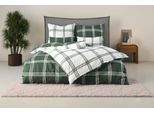 Wendebettwäsche GOODPRODUCT "Karo", grün (grün, weiß), B/L: 155cm x 220cm, 1 Stk., 1 Stk., Linon, B/L: 80cm x 80cm, 2 Stk., Linon, Obermaterial: 100% Baumwolle, Bettwäsche, Wendebettwäsche, karierte Bettwäsche aus Baumwolle, Bettwäsche mit Wendeoptik
