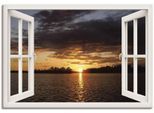 Artland Leinwandbild »Sonnenuntergang am See, weisses Fenster« Seebilder 1 Stk. tlg. auf Keilrahmen gespannt