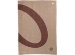 Geschirrtuch BUGATTI "Ellipse - Jacquard", braun (braun, natur), B:50cm L:70cm, 100% Baumwolle, Geschirrtücher, Geschirrtuch