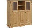 Home affaire Highboard "Teresa" Masse (B/T/H): 119/40/120 cm, Vitrine, Türen mit Glaseinsätzen, aus massiver Kiefer, FSC