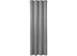 Gardine GERSTER "Baldo" Gr. 1, grau, B:140cm H:235cm, Wirkware, Polyester, Gardinen, Gardine, Ösenschal aus Dekostoff