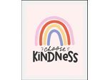 queence Bild »Choose Kindness« Kunst Motivationsbilder Regenbogen Schriftzüge 1 Stk. tlg. gerahmt
