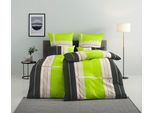 Bettwäsche H.I.S "Golfi in Gr. 135x200 oder 155x220 cm", grün, B/L: 135cm x 200cm, 1 Stk., 1 Stk., Linon, B/L: 80cm x 80cm, 2, Linon, Obermaterial: 100% Baumwolle, Bettwäsche, Bettwäsche, Bettwäsche aus Baumwolle, sportliche Bettwäsche mit Streifen