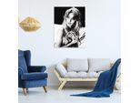 queence Acrylglasbild »Shh« Frau Portrait Schwarz-Weiss Stars Fine Art-Print in Galeriequalität