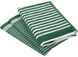 Geschirrtuch ROSS "Exclusiv", grün, 3 Stk., 100 % Baumwolle 50 % Baumwolle 50 % Leinen, 100% Baumwolle, 50% Baumwolle, 50% Leinen, Geschirrtücher, Geschirrtuch, 1x Küchen-Frottiertuch 50x50 cm Streifen u. 2x Geschirrtücher 50x70 cm