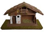 Krippe ALFRED KOLBE "Krippenstall mit Moos, für Figuren bis 12 cm, Weihnachtsdeko", braun, B:55cm H:31cm T:30cm, Holzwerkstoff, Weihnachtskrippen, Krippe, Echtholz