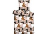 Bettwäsche APELT "James", bunt (rosa, weiß, schwarz, braun), B/L: 155cm x 220cm, 1 Stk., 1 Stk., Mako-Satin, B/L: 80cm x 80cm, 2 Stk., Mako-Satin, Obermaterial: 100% Baumwolle, Bettwäsche, Bettwäsche, extravagante DesignBettwäsche, für Designliebhaber für cooles Design