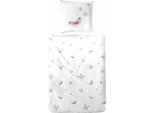 Bettwäsche PRIMERA "Butterfly", bunt (weiß, bunt), B/L: 155cm x 220cm, 1 Stk., 1 Stk., Renforcé, B/L: 80cm x 80cm, 2 Stk., Renforcé, Obermaterial: 100% Baumwolle, Bettwäsche, Bettwäsche, mit Schmetterlingen