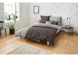 Wendebettwäsche BRUNO BANANI "Merlin in Gr. 135x200 oder 155x220 cm", grau (anthrazit, hellgrau), B/L: 155cm x 220cm, 1 Stk., 1 Stk., Linon, B/L: 80cm x 80cm, 2, Linon, Obermaterial: 100% Baumwolle, Bettwäsche, Wendebettwäsche, Baumwollbettwäsche, Leinen-Look in Melange-Optik