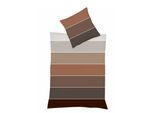 Bettwäsche FLEURESSE "Modern Life 4299, Mako-Satin", braun (chocolate), B/L: 200cm x 210cm, 1 Stk., 2 Stk., Mako-Satin, B/L: 65cm x 65cm, 3 Stk., Mako-Satin, Obermaterial: 100% Baumwolle, Bettwäsche, Bettwäsche