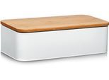 Brotkasten ZELLER PRESENT "Bamboo", weiss (weiß), B:23cm H:13cm, Lebensmittelaufbewahrungsbehälter, Brotkasten, Länge ca. 42,5 cm