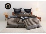 Bettwäsche H.I.S "Majoran", braun, B/L: 200cm x 220cm, 1 Stk., 2 Stk., Polycotton recycelt, B/L: 80cm x 80cm & 80cm x 80cm, 3 Stk., Polycotton recycelt, Obermaterial: 52% Polyester, 48% Baumwolle, Bettwäsche, Bettwäsche, gestreifte Bettwäsche in verschiedenen Qualitäten