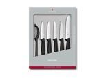 Gemüsemesser VICTORINOX "Swiss Classic 6-teilig", schwarz, Kochmesser, Gemüsemesser