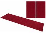 Bettumrandung THEKO "Gabbeh Uni, Handweb Teppich, meliert, reine Wolle" Gr. 14, rot (bordeaux), H:14mm, Obermaterial: 100% Wolle, Bettumrandungen, Bettumrandung, Bettvorleger, Uni-Farben, handgewebt, Läufer-Set, Schlafzimmer