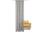Gardine GERSTER "Nelli" Gr. 1, grau (hellgrau, beige), B:140cm H:245cm, Wirkware, Polyester, Gardinen, Gardine, Fertigschal - nature line