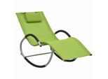 vidaXL Sonnenliege mit Kissen Grün Textilene